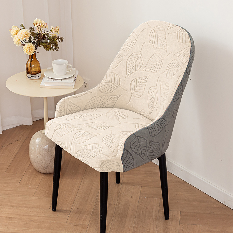 Funda para silla con doble reposabrazos curvada para uso doméstico, funda gruesa de jacquard para taburete, funda elástica universal para silla de comedor de restaurante.