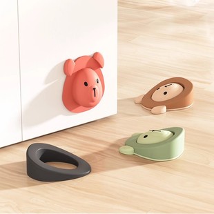 Color-Blocking Bear Door Stopper for Children's Safety, Anti-Pinch, Anti-Collision, Thickened Silicone Door Bottom Stopper, Door Wedge, Door Card, Door Stopper
