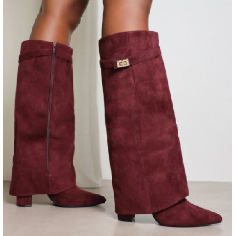Burgundy, suede