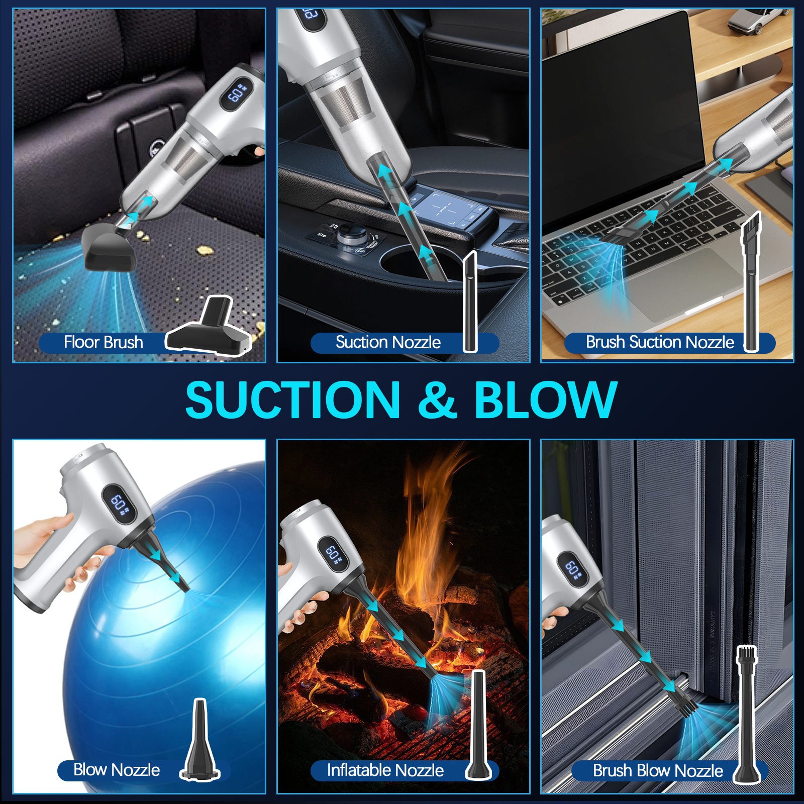 Car vacuum cleaner, small size, high suction power, portable for home and car use, dual-purpose handheld car air blower, hot sale