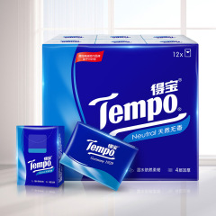 Tempo Depot handkerchief paper unscented 4-layer small bag carry-on facial tissue wet water-printed napkin handkerchief paper