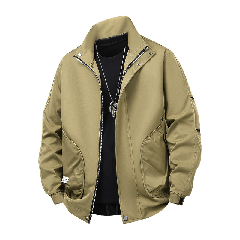 Transfronterizos chaqueta de tamaño extra hombre primavera y otoño 2025 nuevo chaqueta de trabajo para niños, ropa de asalto para hombres, marca de moda