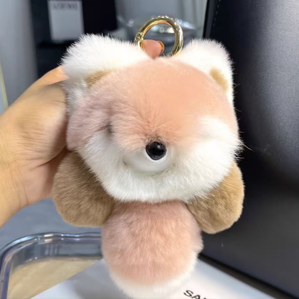 Pequeño zorro de peluche pequeño colgante lindo muñeca de peluche colgante llavero de automóvil bolso colgante regalo