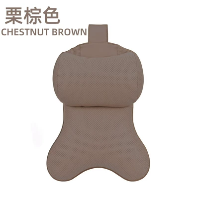 Headrest Neck Pillow Simple Business - double-sided-suede-chestnut-brown-single-pack