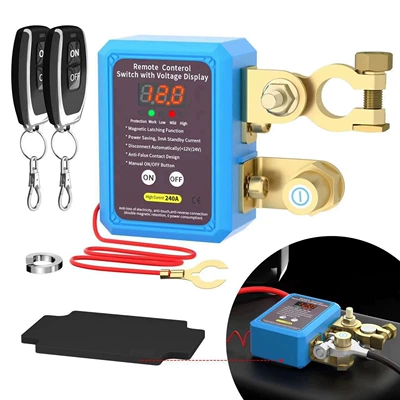 Universal 12V24V High-Current Car Power supply, ignition system accessories - blue-power-off-digital-display-model-2