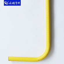 公交车花纹杆 黄色铝管杆子 折弯杆子 菱形花纹管护栏扶手设备