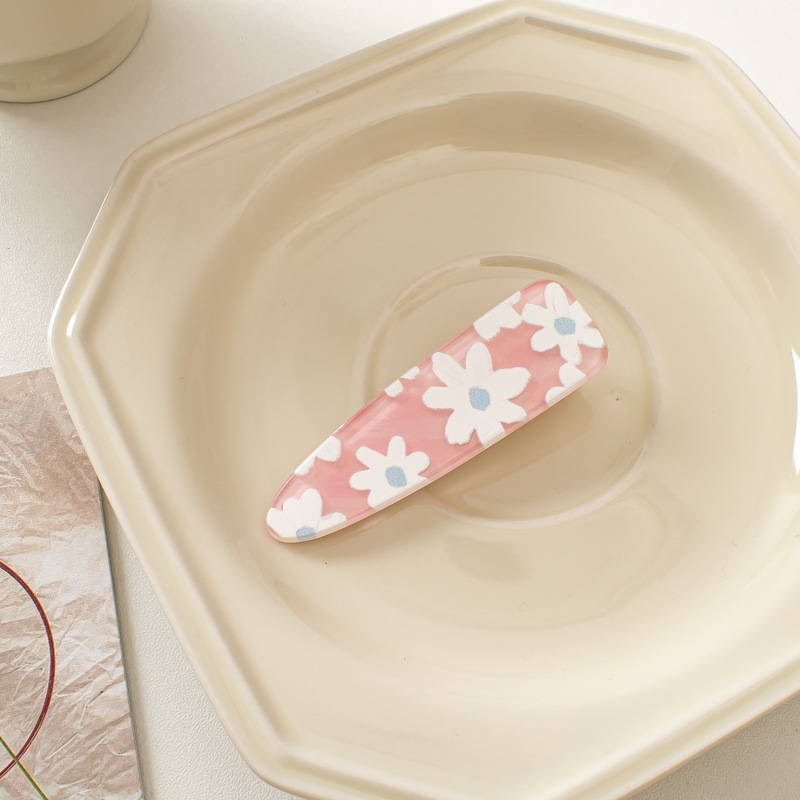 10g Weight Hair Clip Hair Accessories Type 1 Piece Quantity Holiday, Daily Occasion Acrylic Material Plumeria Pattern All Seasons Season Women's Gender Sweet, Pastoral Style Sweet Pastoral Women's Plumeria Acrylic Hair Clip 19