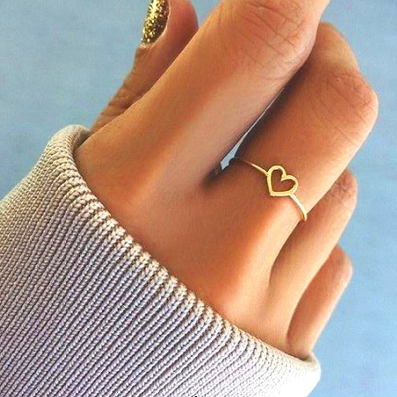 3g Weight Costume Props Event & Party Supplies Rings Classification One Size Ring Size Date Occasion Sweet Heart Shape Stainless Steel Hollow Out Rings