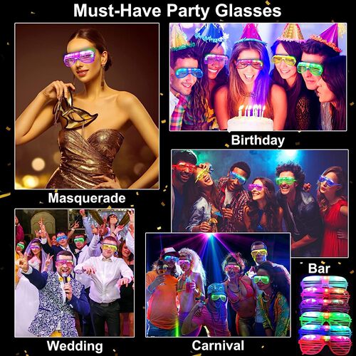 Cool Light Venetian Blinds Glasses LED Lighting Glasses Christmas Halloween Gift Bar Party Cheer Prop Wholesale