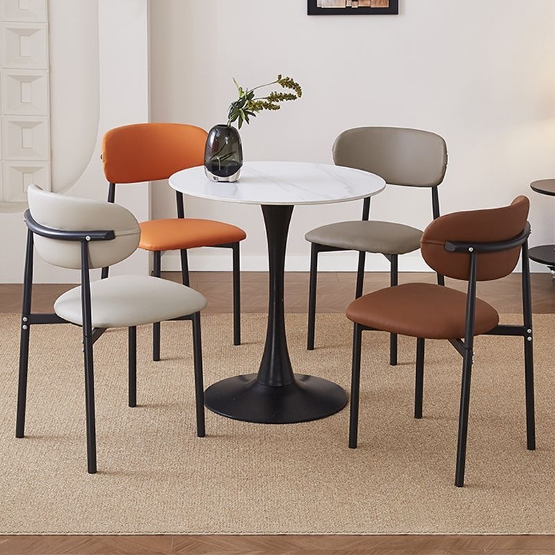 Italian-Style Dining Chair, Comfortable Meeting and Reception Hotel Chair, Simple Modern Dining Chair, Home-Use Light Luxury Backrest Stool