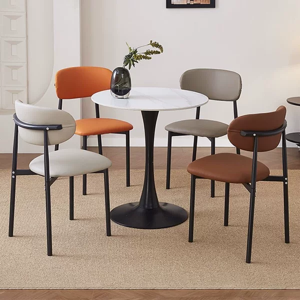 Italian-Style Dining Chair, Comfortable Meeting and Reception Hotel Chair, Simple Modern Dining Chair, Home-Use Light Luxury Backrest Stool