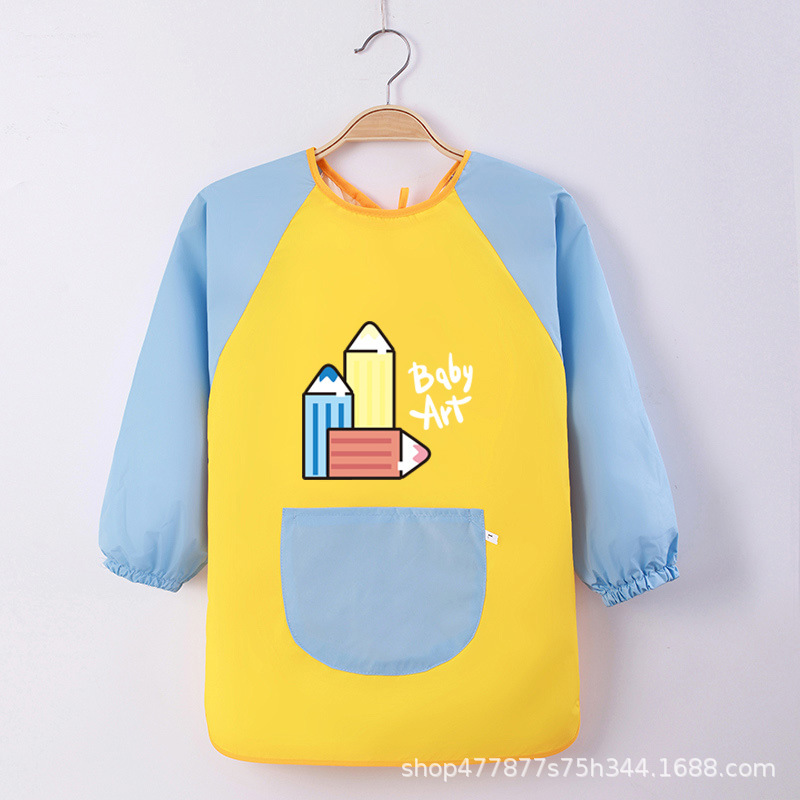 Abrigo DE LOS NIÑOS impermeable arte kindergarten pintura ropa publicidad inversa ropa impresa logo manga larga delantal vestido inverso