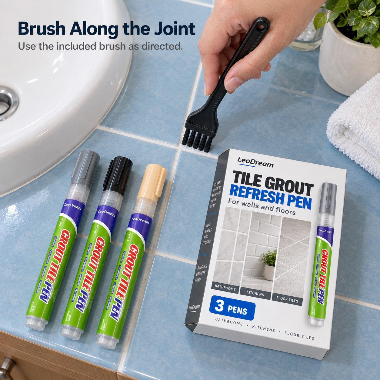 Tile grout pen for bathroom floor tiles, color-filling and renovation pen, kitchen wall tile grout repair tool set