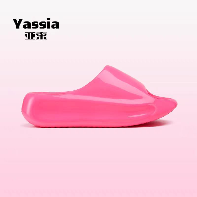 2024 新しいクラウドミラーファッショナブルな光沢のあるアウトドアスリッパカップル厚底高さ増加 EVA サンダルパーソナライズされたアウターウェア|undefined