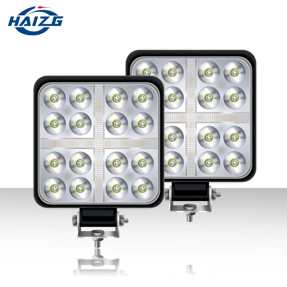 HAIZG Автомобильный светодиодный рабочий свет 4-дюймовый большой View Cross 48 Вт квадратный белый желтый прожектор внедорожник модифицированный свет