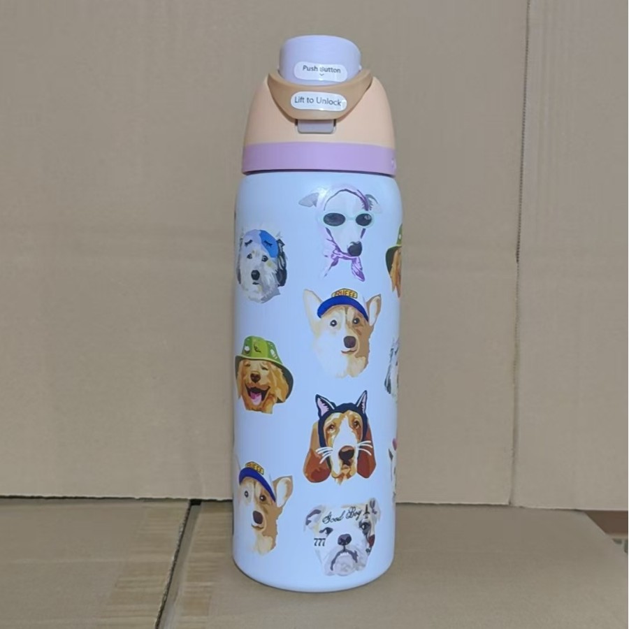 Termo Owala de acero inoxidable 304 de Amazon con asa, taza deportiva para agua, taza doble con pajita, gran capacidad