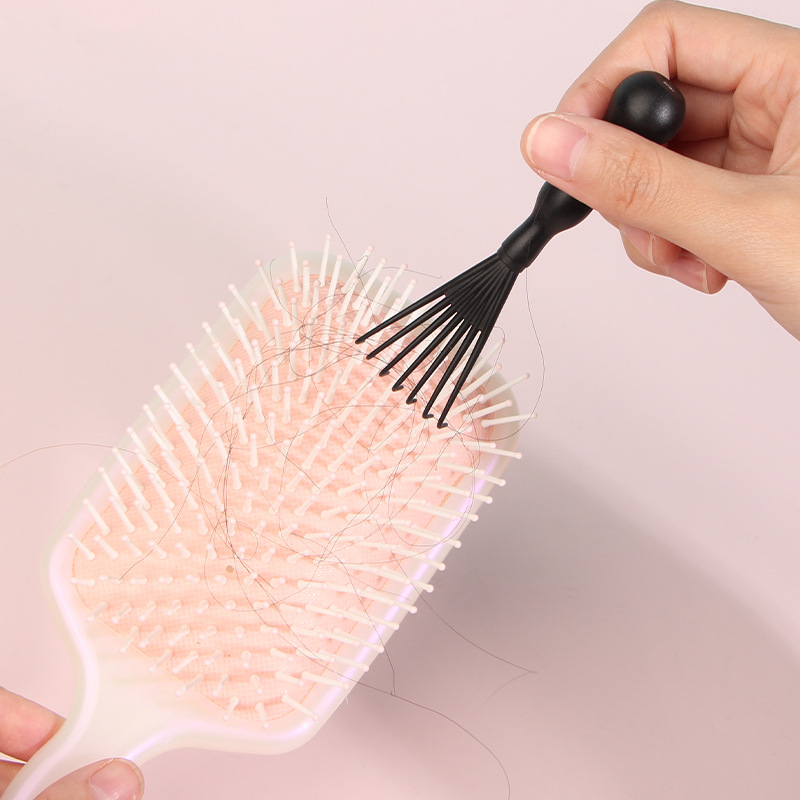 공장 도매 플라스틱 빗 청소 발 컬 헤어 후크 클리너 습식 및 건식 클리닝 헤어 도구 브러시