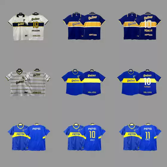 Boca Juniors Retro Jersey Classic Vintage Replica Maradona Short & Long Sleeve Soccer Jersey