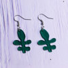 Acrylic green accessory, retro earrings, Mori, flowered, Birthday gift