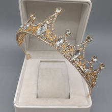 跨境新娘饰品韩式婚纱配饰结婚新娘皇冠公主头饰合金水钻发箍直销