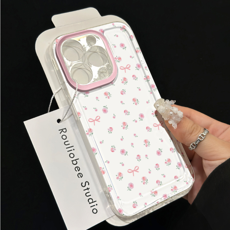 Suitable for Apple Xr Modified 14Pro High-Looking Floral Transparent New Product Xr Modified 15Pro Modified Mobile Phone Case Popular Model