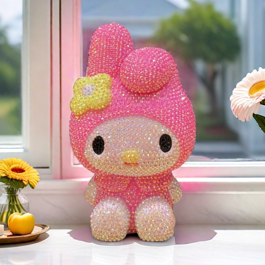 DIY 수제 스틱 다이아몬드 돼지 저금통 국경 폭발 가구 장식품 산리오 귀여운 인형 그물 빨간 막대기 다이아몬드 인형