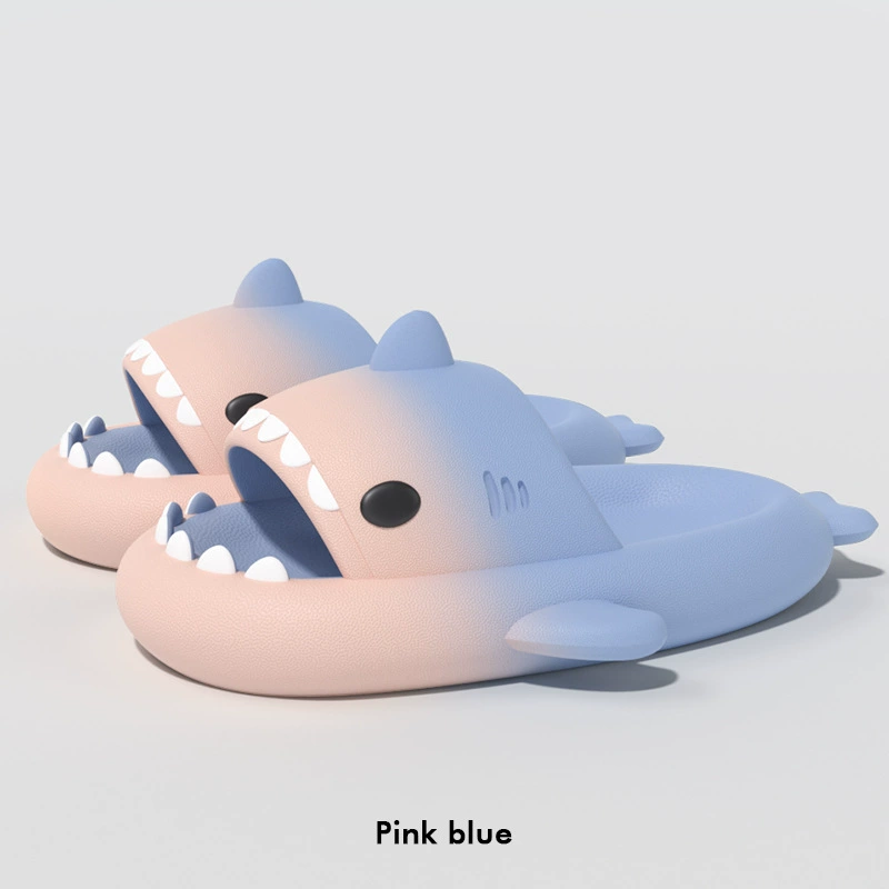 Platform Shark Slippers (Shark), summer funny slide, 4 cm platform, gradient colors
