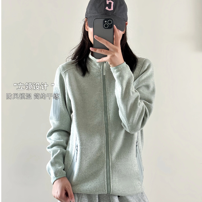 Bird-style couple's stand-up collar fleece jacket, sports outdoor thin fleece jacket, high-quality YKK fleece sweatshirt 26