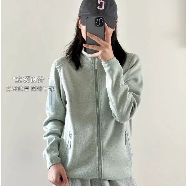 Bird-style couple's stand-up collar fleece jacket, sports outdoor thin fleece jacket, high-quality YKK fleece sweatshirt 26