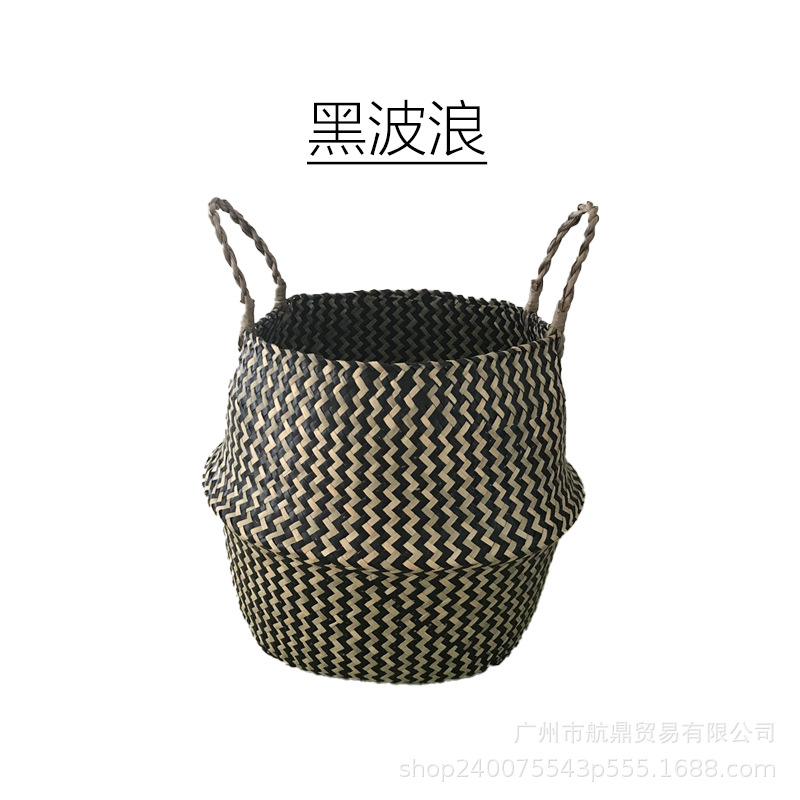 Grasas de mar tejidas a mano torsión varilla maceta medieval ligera lujoso alto sentido de viento silencioso almacenamiento de mano plegable azul