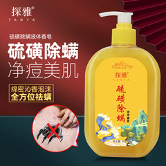 TanYa Sulfur Mite-Removing Liquid Soap &ndash; Unisex Bath & Face Wash for Full-Body and Back Cleaning, 408ml Mite-Control Shower Gel