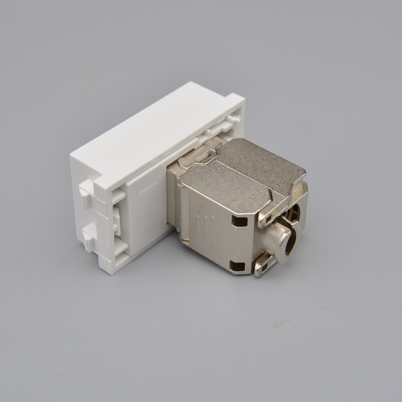 超六類網絡模塊128型鋅合金網線信息插座CAT6A免打線屏蔽電腦模塊