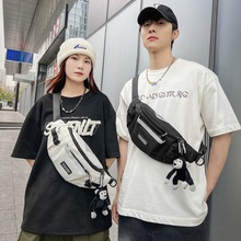 新款胸包男日系原宿工装风运动斜挎包韩国百搭学生骑行单肩腰包潮