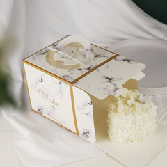 4四5五6六8八10寸烘焙蛋糕包裝大理石手提盒加高千層慕斯紙盒王金