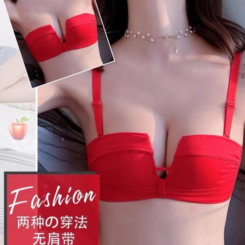 Foreign trade sexy four-corner cup seamless small breasts thickened push-up girl underwear without steel ring adjustable bra set