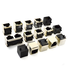rj45網絡接口插座母座8P8C帶燈變壓器屏蔽180度90度全包PCB連接器