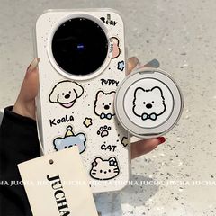 适用vivox200s手机壳支架背贴VIVOx200ultra新款卡通小众泼墨小狗