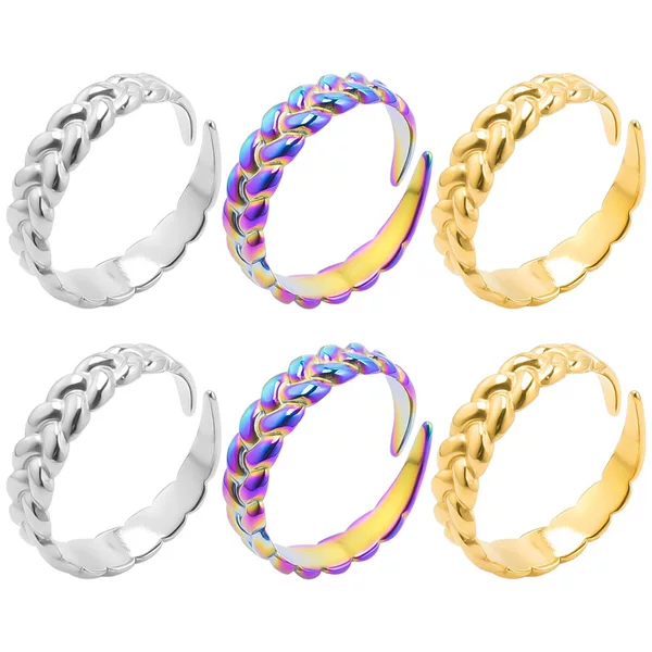 Cross-border explosions open ring men's and women's European and American retro style stainless steel couple ring jewelry accessories