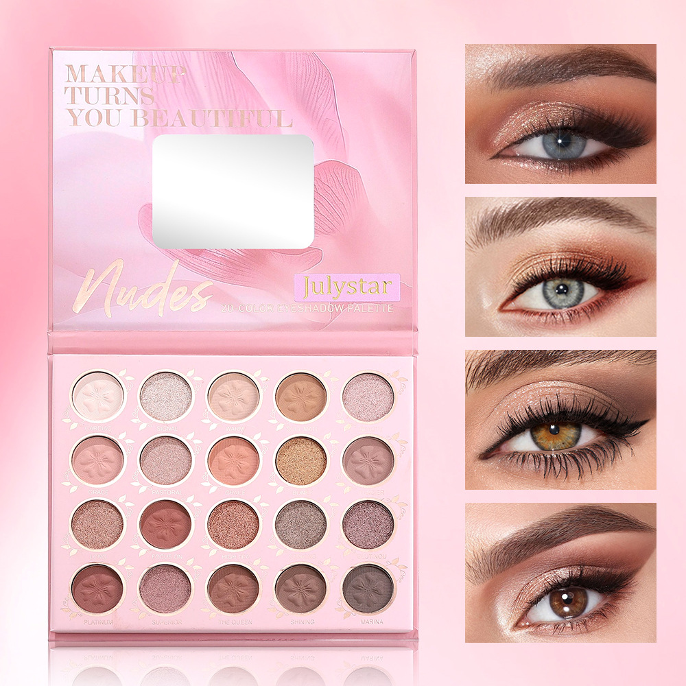 Cross-Border Exclusive Supply of Facial Brightening Matte Eyeshadow Palette, Multi-Color Fine Shimmer European and American Eye Makeup, Earth-Toned Makeup Palette