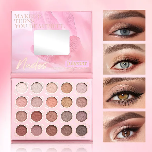 Cross-Border Exclusive Supply of Facial Brightening Matte Eyeshadow Palette, Multi-Color Fine Shimmer European and American Eye Makeup, Earth-Toned Makeup Palette