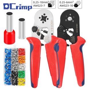 HSC8 tubular terminal crimping pliers combination set boxed VE terminal pin hollow pin crimping pliers TE cold pressing pliers