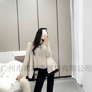 厂家直供2024秋季新款法式女装长款上衣外套高级设计感休闲短外套