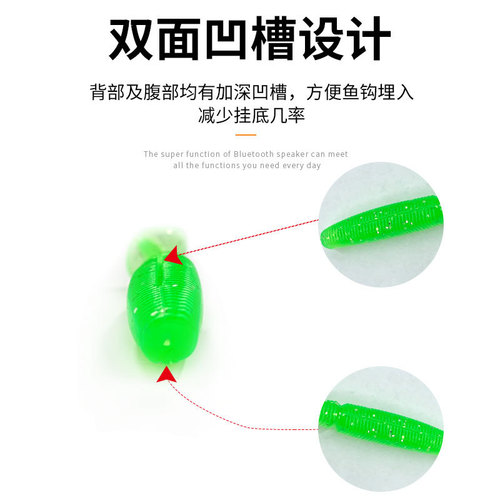 Factory direct sales slotted screw T-tail monster T-tail fish lure soft bait soft fish fake bait 7.5cm3g