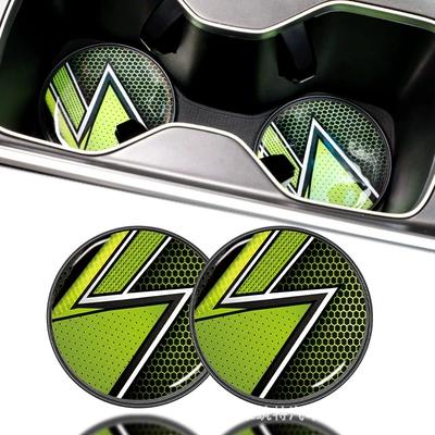 car cup mat, personalized | Anti-slip mat - unlabeled-electric-thunder-2pcsset-white-bagged
