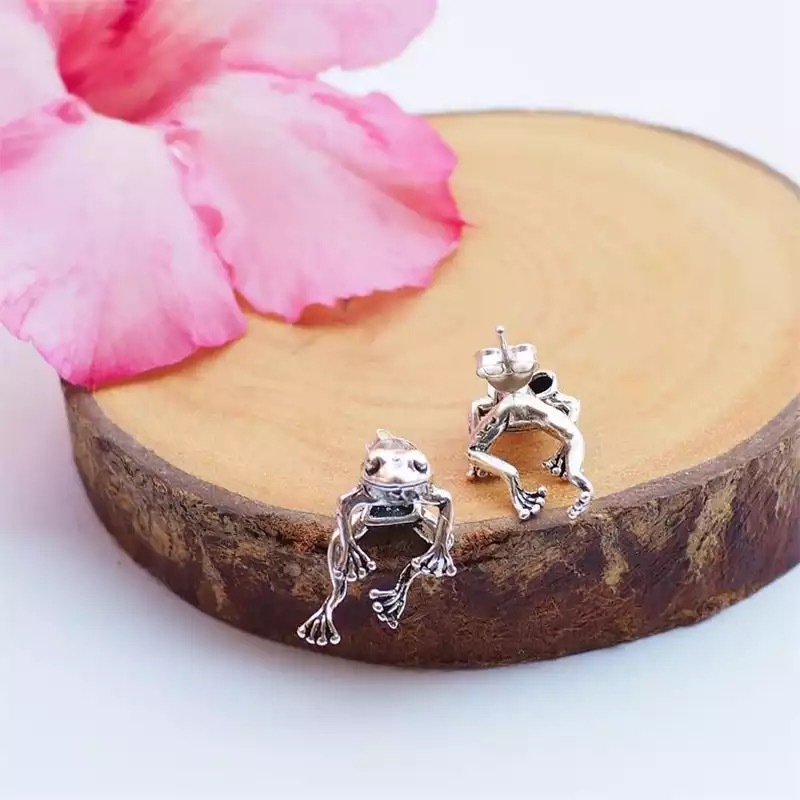 1 Pair Retro Frog Plating Alloy Earrings display picture 2