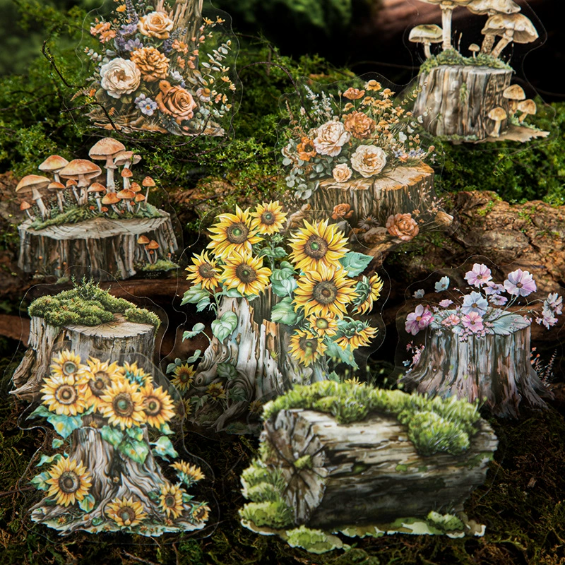 Retro sticker, base constructor with clove mushrooms, DIY