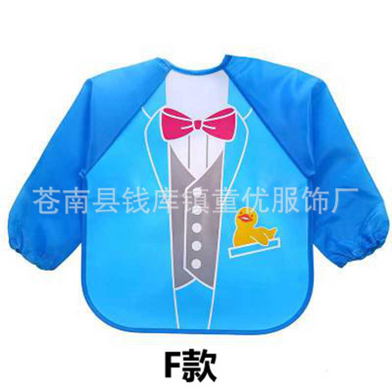 EVA para niños mono de bebé de manga larga a prueba de agua babero bebé sin lavado anti-sucio comer ropa de pintura ropa de babero de arroz