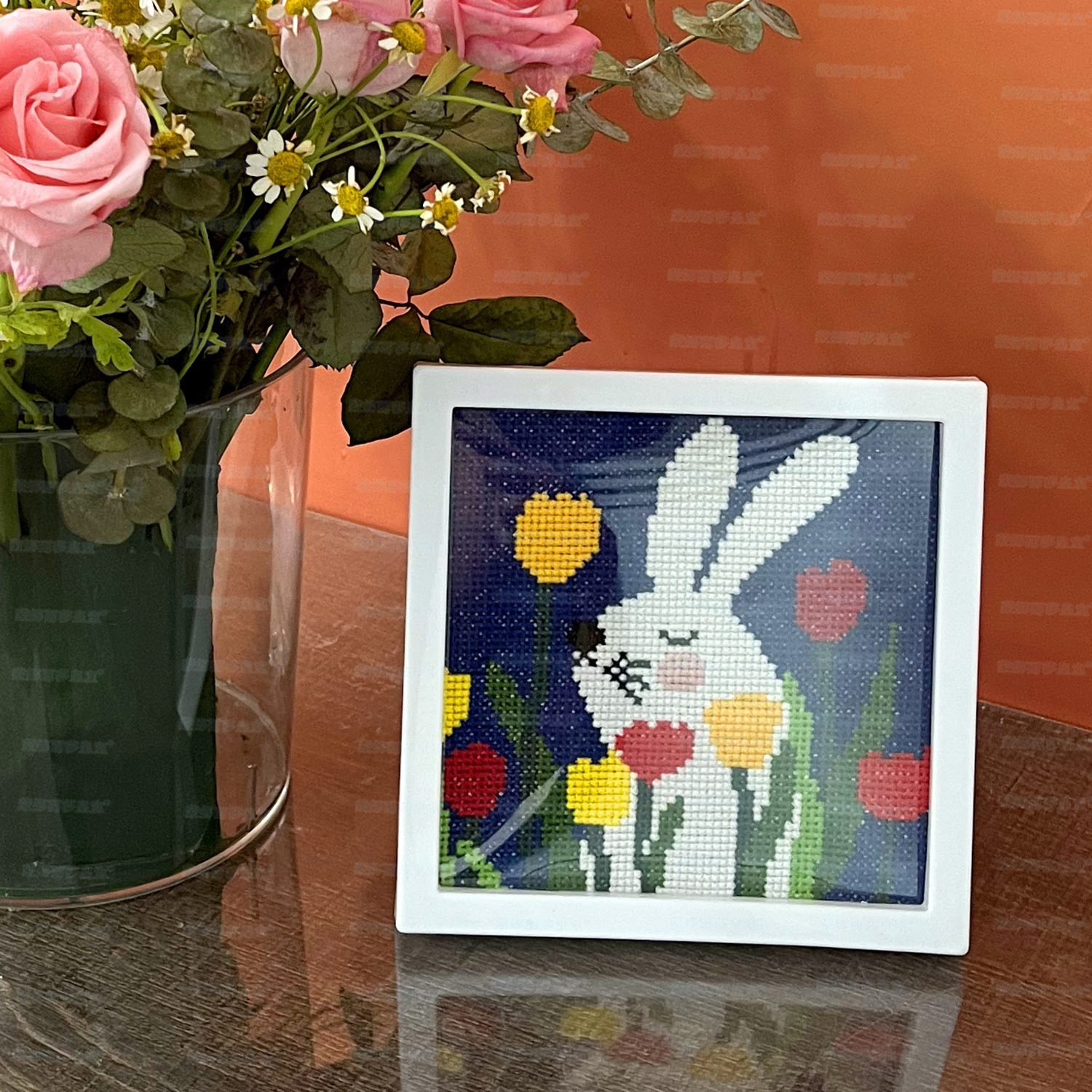 【Colección con marco】Auténtico punto de cruz de la Mona Lisa, punto de cruz infantil con dibujos animados. image 2