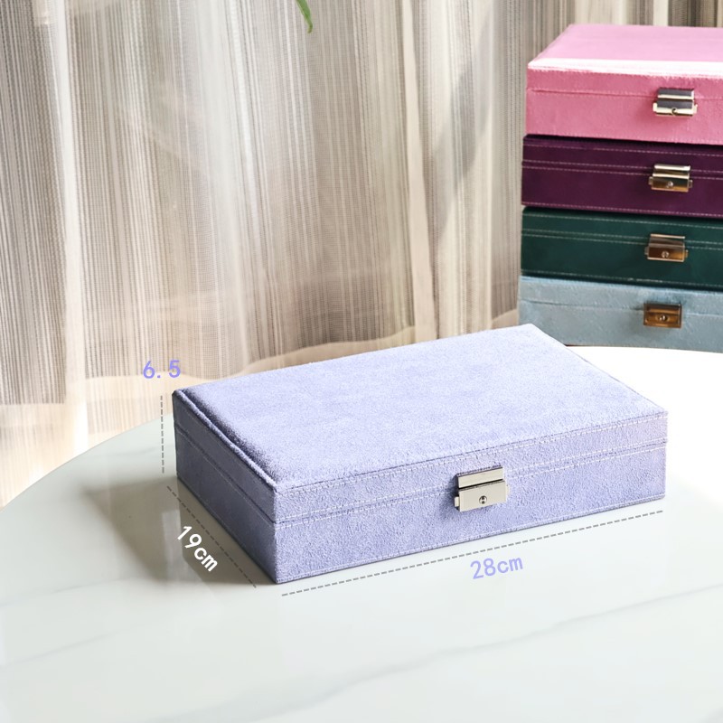 Caja de almacenamiento de joyas caja de joyería portátil caja de joyería de franela caja de joyería al por mayor en stock caja de joyería multifuncional