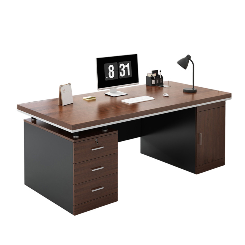 Mesa de oficina de personal mesa de oficina combinación simple mesa de jefe moderna escritorio mesa de computadora de una sola mano